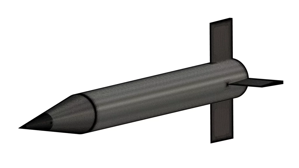 Isometrische Ansicht des Oberflächen-Meshes mit 15M Zellen
